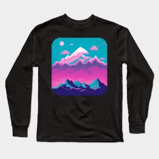 Mountain Melodies Vaporwave Long Sleeve T-Shirt